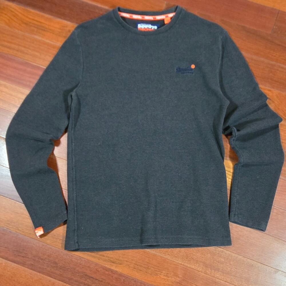 Superdry Orange Label Black Longsleeve with Orange Hits Mens Medium